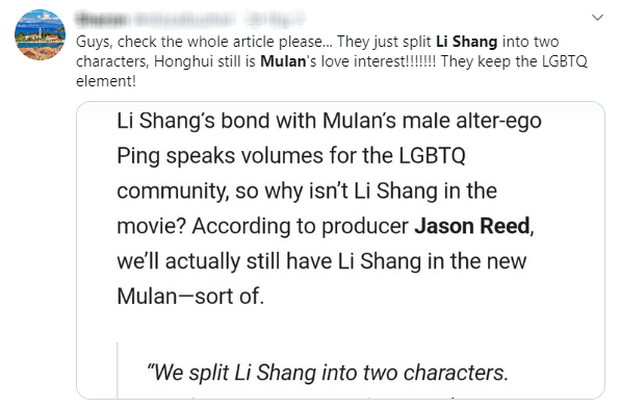 MXH nổi điên vì người yêu Mulan bị bay màu, Disney bị ném đá vì kỳ thị LGBT trong khi lấy cớ phong trào #MeToo ra biện hộ? - Ảnh 9.