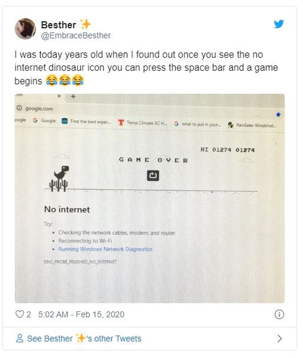 2020 rồi nhưng nhiều người bây giờ mới nhận ra Khủng long mất mạng của Chrome thực chất là 1 trò chơi điện tử - Ảnh 4.