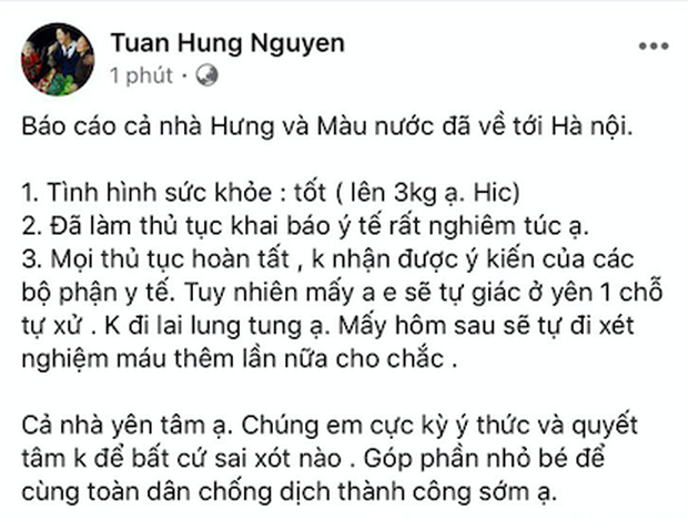 Tuấn Hưng công khai thông báo y tế và chuyện cách ly sau khi từ Mỹ trở về nước - Ảnh 2.