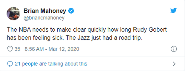 Phản ứng của cầu thủ NBA và giới truyền thông trước thông tin giải đấu sẽ bị hoãn vô thời hạn vì Covid-19 - Ảnh 2.