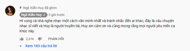 Ra MV mới lập tức bị netizen cho rằng hát về Khổng Tú Quỳnh, Ngô Kiến Huy lên tiếng: Hãy nghe nhạc một cách văn minh, tránh nhắc đến ai khác - Ảnh 3.