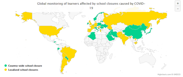 Cập nhật: 61 quốc gia phải đóng cửa trường học, 421 triệu học sinh phải nghỉ học vì ảnh hưởng của dịch Covid-19 - Ảnh 2.