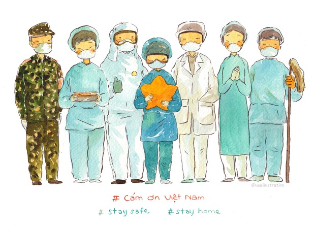 Cưng xỉu trước loạt tranh tri ân các chiến sĩ tuyến đầu chống dịch Covid-19: Cảm ơn mọi người, cảm ơn Việt Nam! - Ảnh 9.