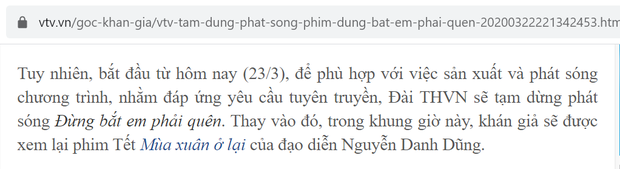 Đừng Bắt Em Phải Quên hoãn chiếu, nhường sóng cho phim tuyên truyền phòng tránh COVID-19 - Ảnh 3.