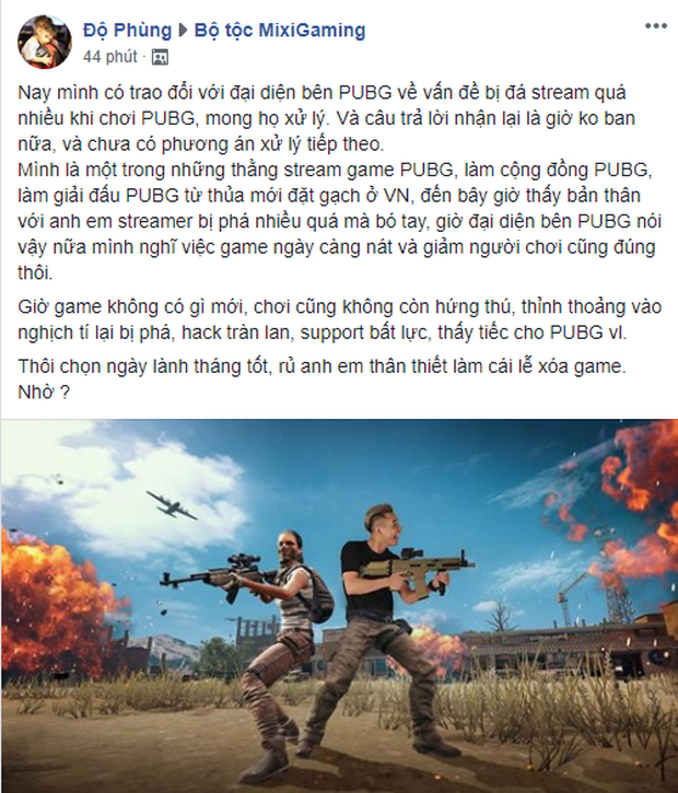 Thành công vang dội nhờ PUBG nhưng Độ Mixi đã phải cay đắng lý giải nguyên nhân khiến tựa game này đang sống mòn! - Ảnh 3.