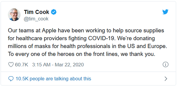 Tại sao Apple lại có đến hàng triệu khẩu trang để quyên tặng cho lực lượng y tế? - Ảnh 2.