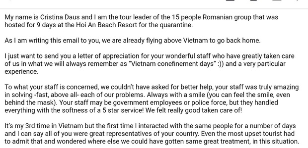 Bức tâm thư chạm tới trái tim từ khu cách ly của nữ du khách Rumani: Tôi đã thấy nụ cười sau tấm khẩu trang! - Ảnh 3.