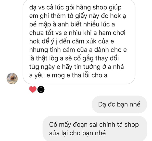 Khi shop online trổ tài tư vấn tình cảm kiêm luôn cả “cảnh sát chính tả”: Ai bảo mua hàng online toàn phốt nào? - Ảnh 9. Khi shop online trổ tài tư vấn tình cảm kiêm luôn cả “cảnh sát chính tả”: Ai bảo mua hàng online toàn phốt nào? - Ảnh 9.