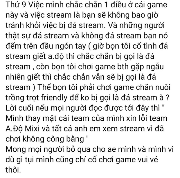 Nhân vật đá stream lên tiếng xin lỗi, xong lại phát ngôn thách thức khiến Độ Mixi phải nóng mặt - Ảnh 10.