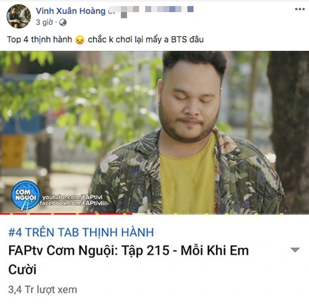 Cuộc cà khịa BTS của diễn viên FAPtv bỗng dưng có thêm 1977 Vlog, B Ray bay màu Facebook một lần vẫn viết hashtag khiếm nhã chọc ARMY? - Ảnh 1.