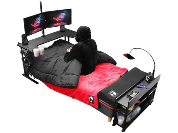 Mẫu giường dành cho những con mọt Internet và game: Vừa nằm vừa cày cả ngày không chán, thứ gì cũng sẵn có phục vụ - Ảnh 4.