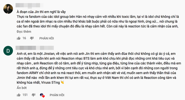 Bị một bộ phận ARMY tấn công vì nhận xét về ngoại hình Jin và RM khi reaction BTS, ViruSs lên tiếng: Không thích là tớ chê, cảm xúc thế nào nói thế đấy - Ảnh 7.