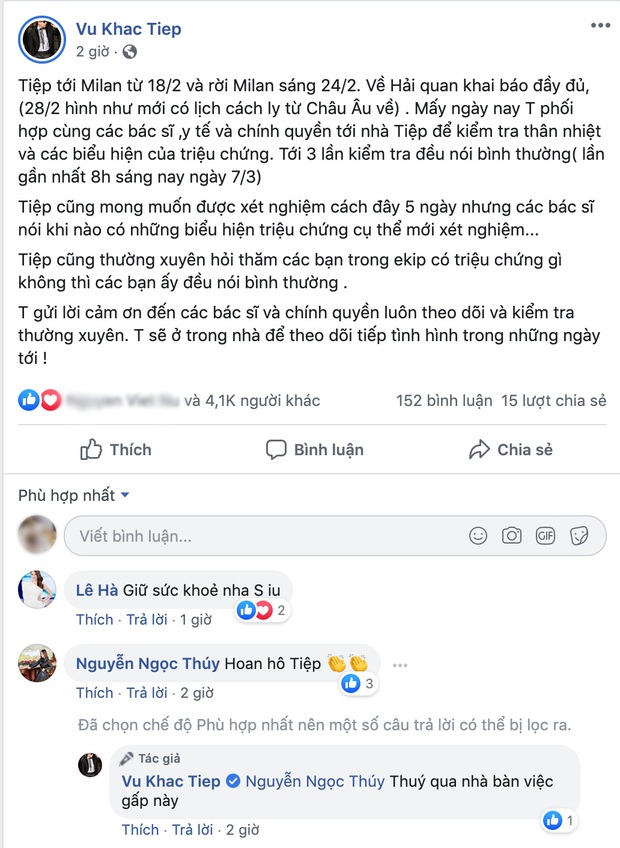 Vũ Khắp Tiệp công khai lịch trình châu Âu trên Facebook sau ca nhiễm Covid-19 thứ 17 ở Việt Nam, tiết lộ lý do không bị cách ly - Ảnh 3. Vũ Khắp Tiệp công khai lịch trình châu Âu trên Facebook sau ca nhiễm Covid-19 thứ 17 ở Việt Nam, tiết lộ lý do không bị cách ly - Ảnh 3.