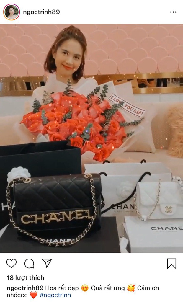 Chưa đến 8/3 sao nữ Vbiz đã tấp nập khoe quà: Ngọc Trinh nhận đồ hiệu từ cậu bé, cô bạn thân 10 năm cũng nhận hoa của người cũ! - Ảnh 2. Chưa đến 8/3 sao nữ Vbiz đã tấp nập khoe quà: Ngọc Trinh nhận đồ hiệu từ cậu bé, cô bạn thân 10 năm cũng nhận hoa của người cũ! - Ảnh 2.