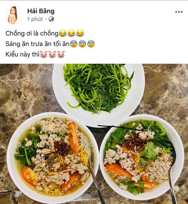 Không nhà hàng đắt đỏ, sao Vbiz tiết kiệm với mâm cơm nhà mùa dịch: Tóc Tiên nịnh chồng món ngon, Băng Di nấu bữa chỉ 50K - Ảnh 4. Không nhà hàng đắt đỏ, sao Vbiz tiết kiệm với mâm cơm nhà mùa dịch: Tóc Tiên nịnh chồng món ngon, Băng Di nấu bữa chỉ 50K - Ảnh 4.