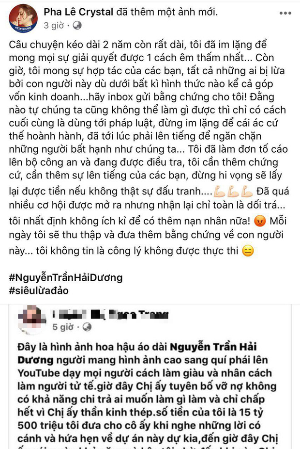 Biến căng: Hoa hậu Hải Dương lên tiếng khi bị tố lừa đảo hàng chục tỷ, Pha Lê tung bằng chứng tố cô gian dối, thách thức - Ảnh 1.