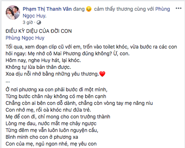 Nhói lòng khi nghe lại ca khúc được Phùng Ngọc Huy thay lời cố diễn viên Mai Phương dành tặng con gái Lavie - Ảnh 2. Nhói lòng khi nghe lại ca khúc được Phùng Ngọc Huy thay lời cố diễn viên Mai Phương dành tặng con gái Lavie - Ảnh 2.