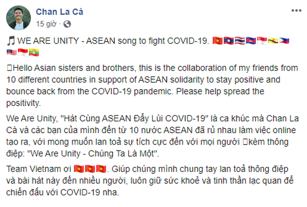 Vlogger Chan La Cà hoà giọng cùng bạn bè các nước trong khối ASEAN, tạo nên một ca khúc tuyên truyền chống dịch không thể cute hơn! - Ảnh 2.