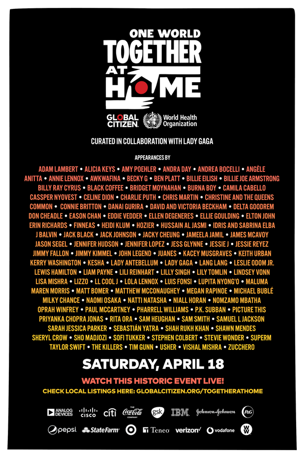 Đặt báo thức để đón xem buổi livestream lớn nhất lịch sử One World: Together At Home với sự tham dự của các ngôi sao đình đám nhất thế giới! - Ảnh 1. Đặt báo thức để đón xem buổi livestream lớn nhất lịch sử One World: Together At Home với sự tham dự của các ngôi sao đình đám nhất thế giới! - Ảnh 1.