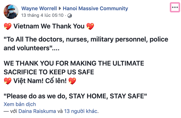 Người nước ngoài ở Việt Nam đồng loạt gửi thông điệp ý nghĩa giữa đại dịch Covid-19: Cảm ơn đã giúp cho chúng tôi được an toàn - Ảnh 1.