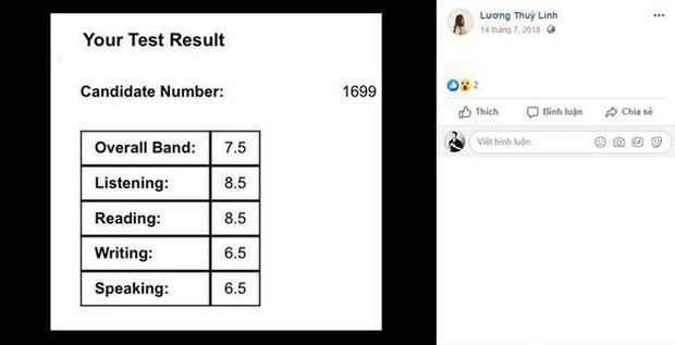 Super Terrible Academic Evidence from Miss Luong Thuy Linh: Not only IELTs 7.5 but also the merit of high school test scores in Cao Bang Province - Photo 5.