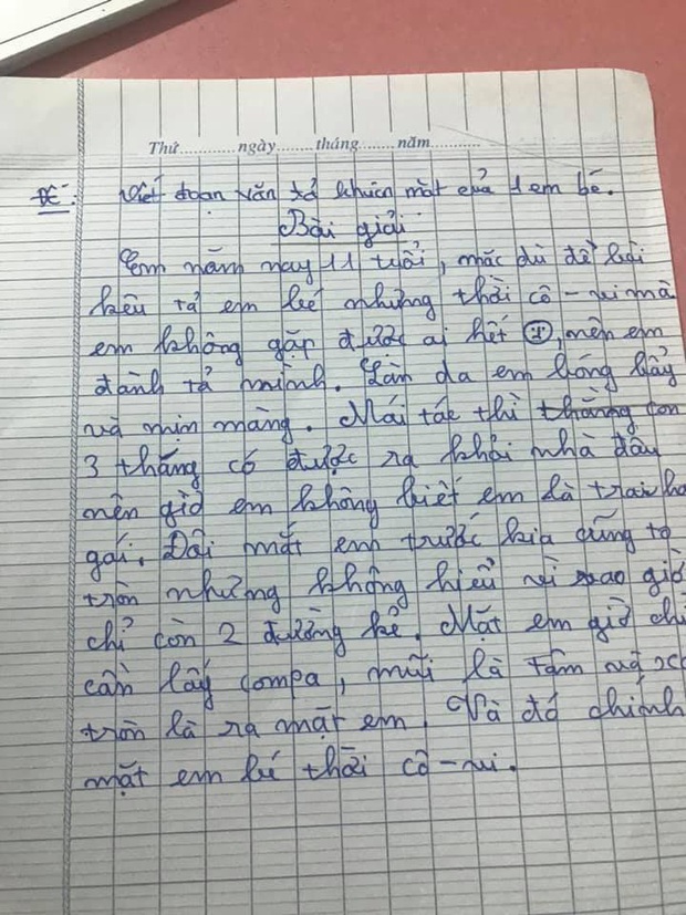 Nghỉ dịch nhưng mẹ bắt làm bài tập, cậu học trò viết văn bóc phốt mẹ, miêu tả bản thân tóc dài đến mức không biết được gái hay trai - Ảnh 1.