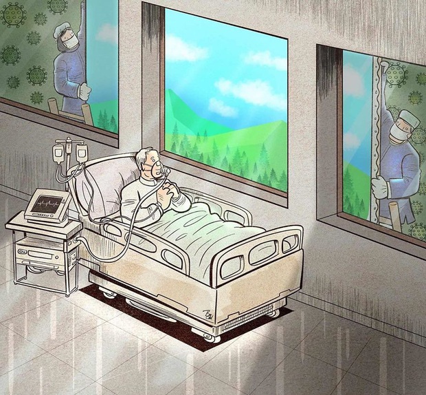 Bộ tranh về những người ở tuyến đầu chống dịch Covid-19: Dù virus là kẻ thù vô hình nhưng cuộc chiến vẫn quá tàn nhẫn và có nhiều sự hy sinh! - Ảnh 6. Bộ tranh về những người ở tuyến đầu chống dịch Covid-19: Dù virus là kẻ thù vô hình nhưng cuộc chiến vẫn quá tàn nhẫn và có nhiều sự hy sinh! - Ảnh 6.