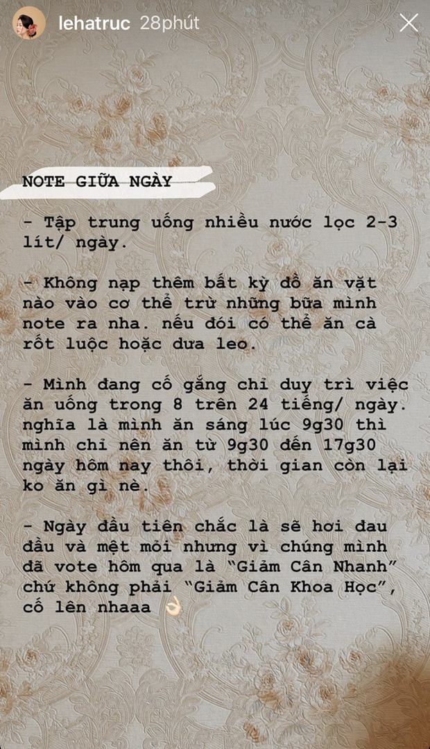 Tranh thủ như Hà Trúc khi ở nhà: mới lên kế hoạch giảm cân mà sau 3 ngày đã xuống được 1 ký - Ảnh 5. Tranh thủ như Hà Trúc khi ở nhà: mới lên kế hoạch giảm cân mà sau 3 ngày đã xuống được 1 ký - Ảnh 5.