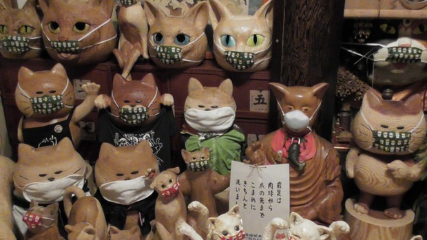 Ngôi đền đặc biệt ở Nhật Bản được mệnh danh là Đền Mèo, trụ trì tự tay làm khẩu trang cho hàng trăm chú mèo gỗ từ tã lót trẻ em - Ảnh 5.