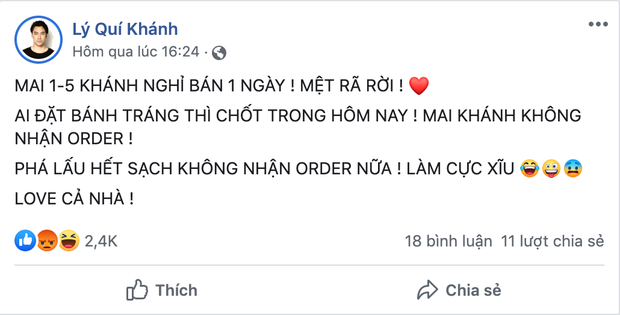 Lý Quí Khánh có động thái mới sau lùm xùm khách chê bánh tráng giá cắt cổ: Vẫn vui vẻ, tình trạng bán hàng gây chú ý - Ảnh 3.