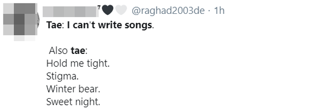 V (BTS) được khen nức nở khi khoe ca khúc tự sáng tác vốn bị “ém hàng”, thế mà tự nhận… không biết viết nhạc khiến fan “giận tím người” - Ảnh 5.