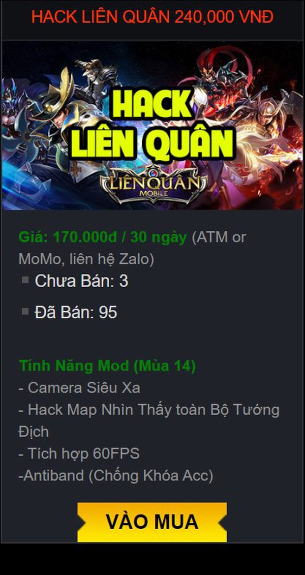 Liên Quân Mobile: Báo động tình trạng hack map cam siêu xa công khai livestream quảng bá, mua bán - Ảnh 2.