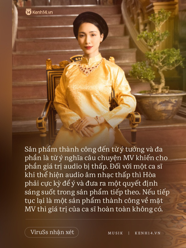 Viruss nhận xét: MV Hoà Minzy thành công thực sự, nhưng giá trị phần audio và âm nhạc thì rất thấp - Ảnh 5. Viruss nhận xét: MV Hoà Minzy thành công thực sự, nhưng giá trị phần audio và âm nhạc thì rất thấp - Ảnh 5.