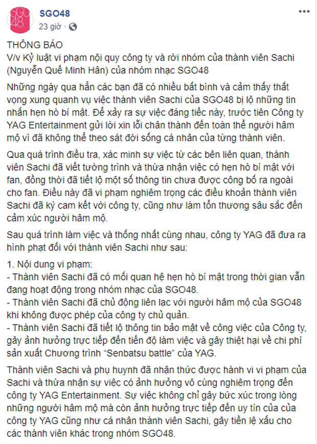 Thành viên nhóm nhạc đông dân nhất Việt Nam bất ngờ bị đuổi khỏi nhóm, đền hợp đồng, bị fan chỉ trích dữ dội vì hẹn hò bí mật? - Ảnh 1.
