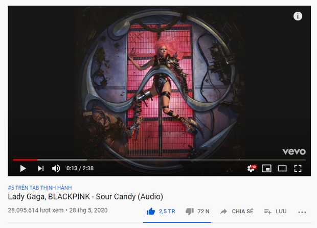 Trending YouTube lag cực mạnh: Bích Phương tàu lượn về #1 rồi rơi xuống #3, Lady Gaga cùng BLACKPINK đang #5 tụt hẳn xuống #24 trong 1 ngày? - Ảnh 5. Trending YouTube lag cực mạnh: Bích Phương tàu lượn về #1 rồi rơi xuống #3, Lady Gaga cùng BLACKPINK đang #5 tụt hẳn xuống #24 trong 1 ngày? - Ảnh 5.