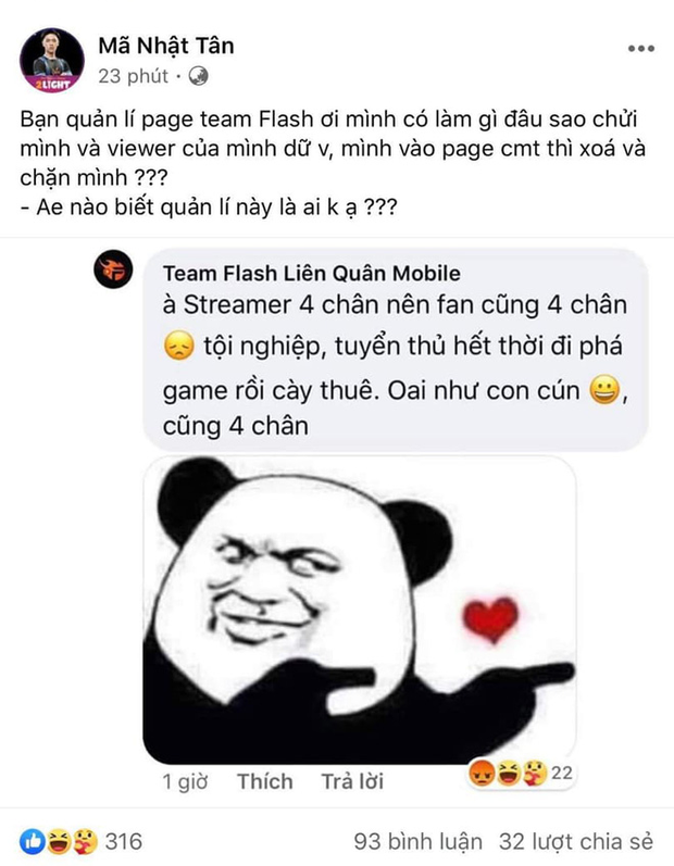 Hít hà drama: Admin fanpage Team Flash cà khịa streamer Anh Mã khiến cộng đồng Liên Quân dậy sóng! - Ảnh 5.