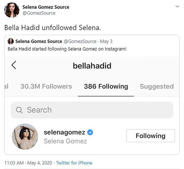 Bella Hadid's cumbersome phase: Follow and stop following Selena Gomez the same day, when you're a rival, do you always dislike her? - Image 3.