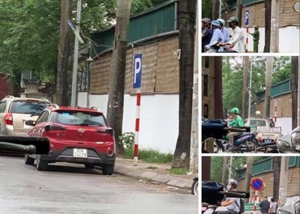 Hà Nội: Hy hữu kẻ giấu mặt nhổ biển cấm đỗ ô tô trên đường, tráo biển cho đỗ - Ảnh 1.