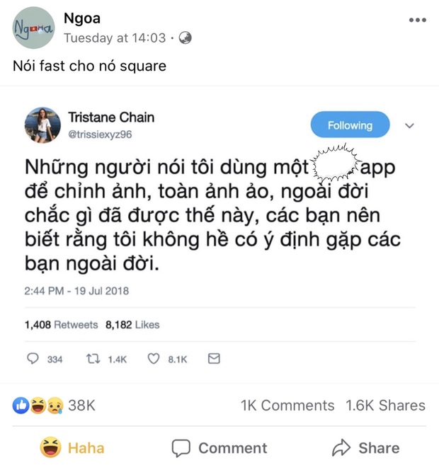 “Người ta nói tôi ngoài đời chắc gì được như ảnh, xin lỗi tôi không hề có ý định gặp các bạn ngoài đời” - Ảnh 2. “Người ta nói tôi ngoài đời chắc gì được như ảnh, xin lỗi tôi không hề có ý định gặp các bạn ngoài đời” - Ảnh 2.