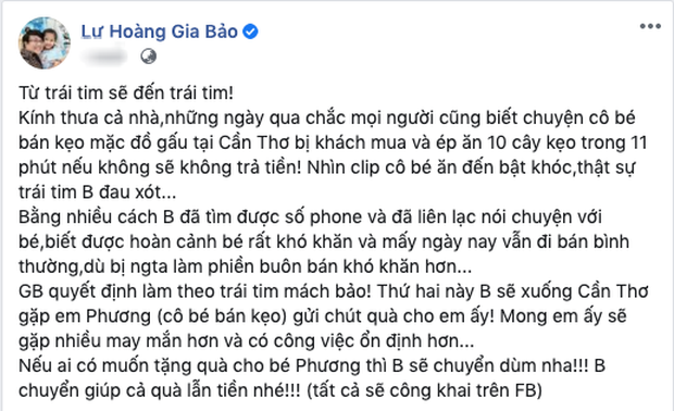 Gia Bảo giúp đỡ cô gái bán hàng rong bị ép ăn 10 cái kẹo, Ngô Kiến Huy - Hồ Việt Trung chung tay ủng hộ! - Ảnh 3.