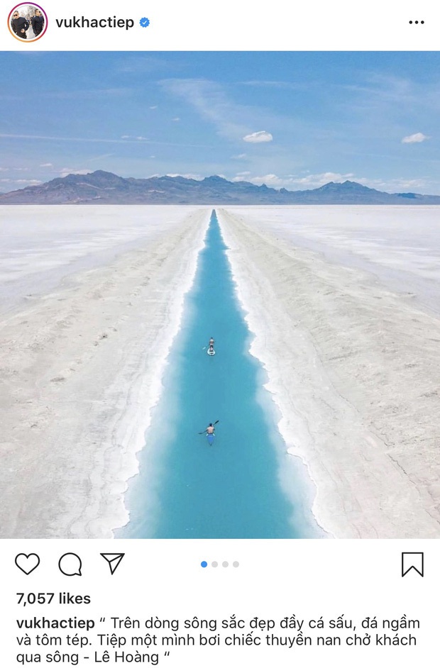 Địa điểm nơi Vũ Khắc Tiệp “mượn ảnh” để đăng lên Instagram: Hồ muối “ảo diệu” nhất nước Mỹ, khách du lịch check-in nườm nượp - Ảnh 1.