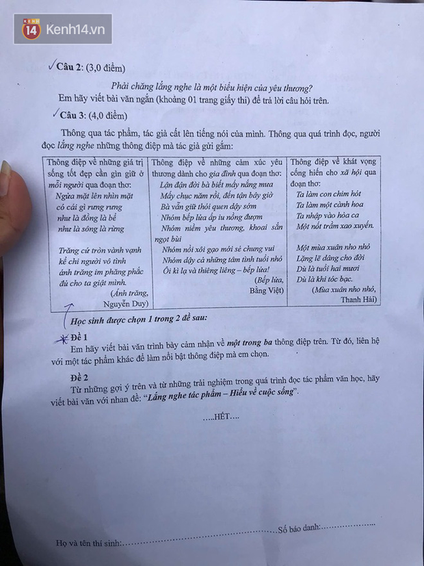 Đáp án đề thi lớp 10 môn Ngữ Văn tại TP.HCM năm 2020 - Ảnh 2.