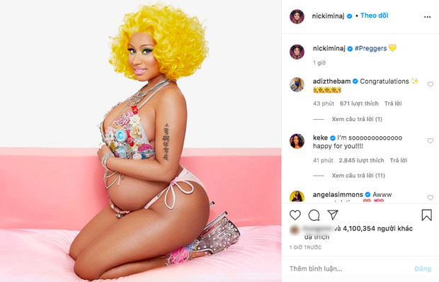 Nicki Minaj gây nổ MXH với bộ ảnh nóng bỏng chính thức thông báo mang thai, thu về 8 triệu like sau chưa đầy 1 tiếng - Ảnh 6.