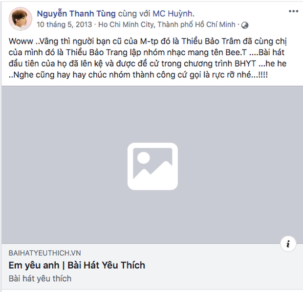 Giữa lúc M-TP Talent liên tục tung gà cưng, dân mạng lại đào chứng cứ Sơn Tùng từng công khai ủng hộ sản phẩm debut của Thiều Bảo Trâm - Ảnh 1.