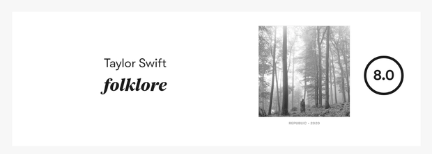 Pitchfork cuối cùng đã chấm điểm folklore của Taylor Swift: người cho rằng vẫn thấp, kẻ đánh giá vậy là xứng đáng rồi? - Ảnh 2. Pitchfork cuối cùng đã chấm điểm folklore của Taylor Swift: người cho rằng vẫn thấp, kẻ đánh giá vậy là xứng đáng rồi? - Ảnh 2.