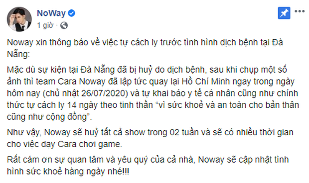 NoWay phải tự cách ly sau khi về từ Đà Nẵng, tiện thể dành 2 tuần dạy Cara chơi game! - Ảnh 1.