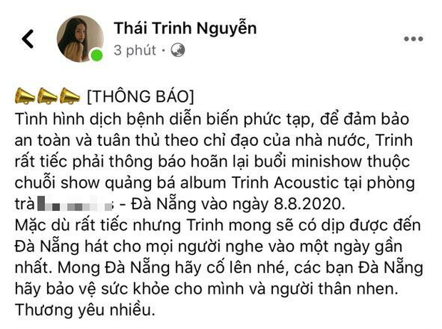 Sao Vbiz lên tiếng giữa tình hình dịch Covid-19 ở Đà Nẵng: Huỷ show, than vãn công việc, nhưng tất cả đều chung lời kêu gọi! - Ảnh 7.