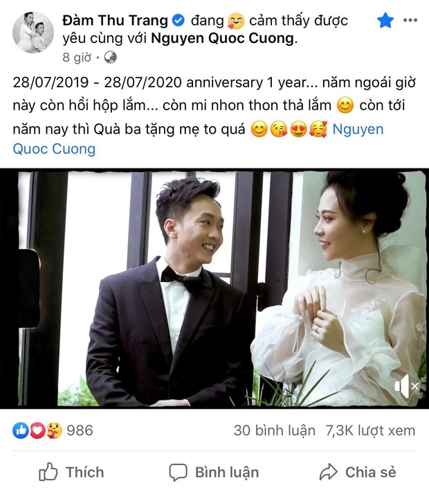 Kỷ niệm 1 năm ngày cưới, Đàm Thu Trang tiết lộ Cường Đô La tặng quà khủng nhưng không phải nhà lầu xe hơi - Ảnh 2.