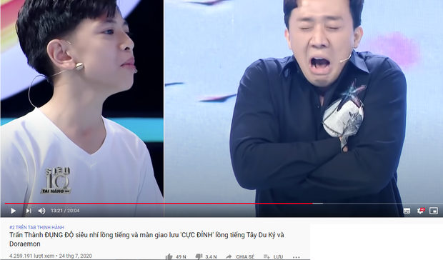 Trấn Thành gây choáng khi có tận 6 video thống trị top trending YouTube - Ảnh 1. Trấn Thành gây choáng khi có tận 6 video thống trị top trending YouTube - Ảnh 1.