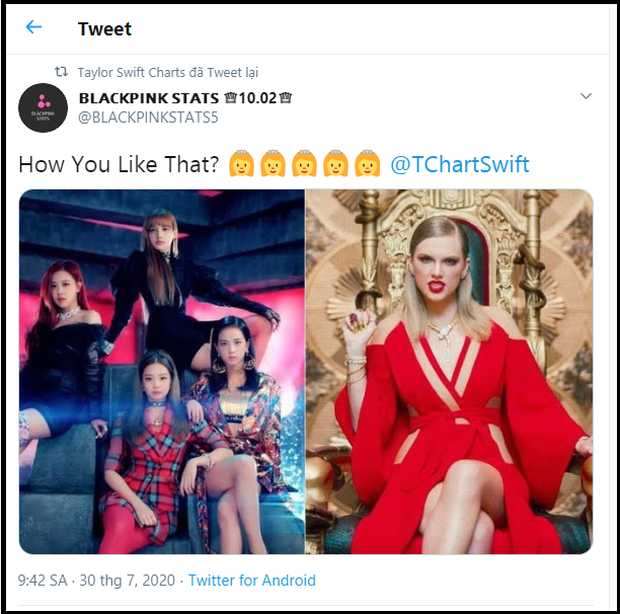 Quan hệ rộng như fan Taylor Swift: Rủ fandom hội chị em từ Billie Eilish, Miley Cyrus đến BLACKPINK để giúp stream nhạc lên #1 Billboard! - Ảnh 6. Quan hệ rộng như fan Taylor Swift: Rủ fandom hội chị em từ Billie Eilish, Miley Cyrus đến BLACKPINK để giúp stream nhạc lên #1 Billboard! - Ảnh 6.